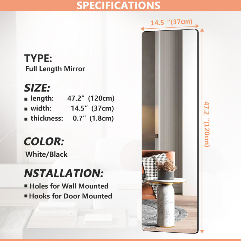 Latitude Run® Wall Mounted Full Length Mirror & Reviews | Wayfair